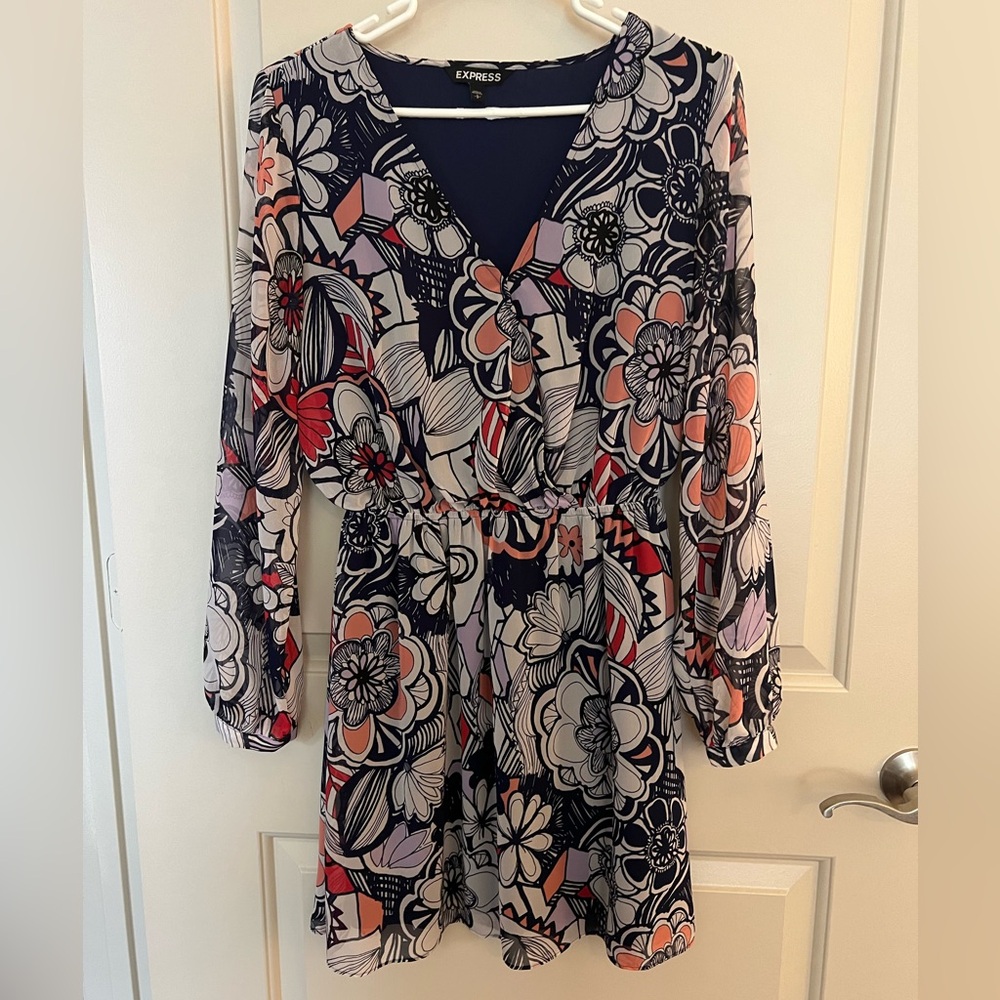 express floral wrap dress
